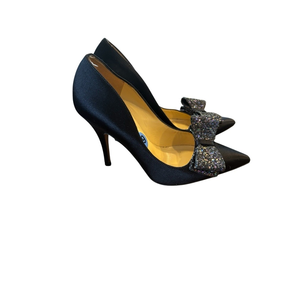 Kate Spade Lynda Satin Glitter Bow Heels Size 6.5